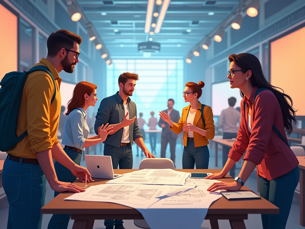 Team Working On Event